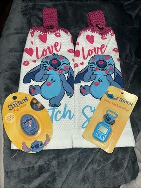 Disney Stitch Kitchen Towel Set with Digital Timer and Egg Timer